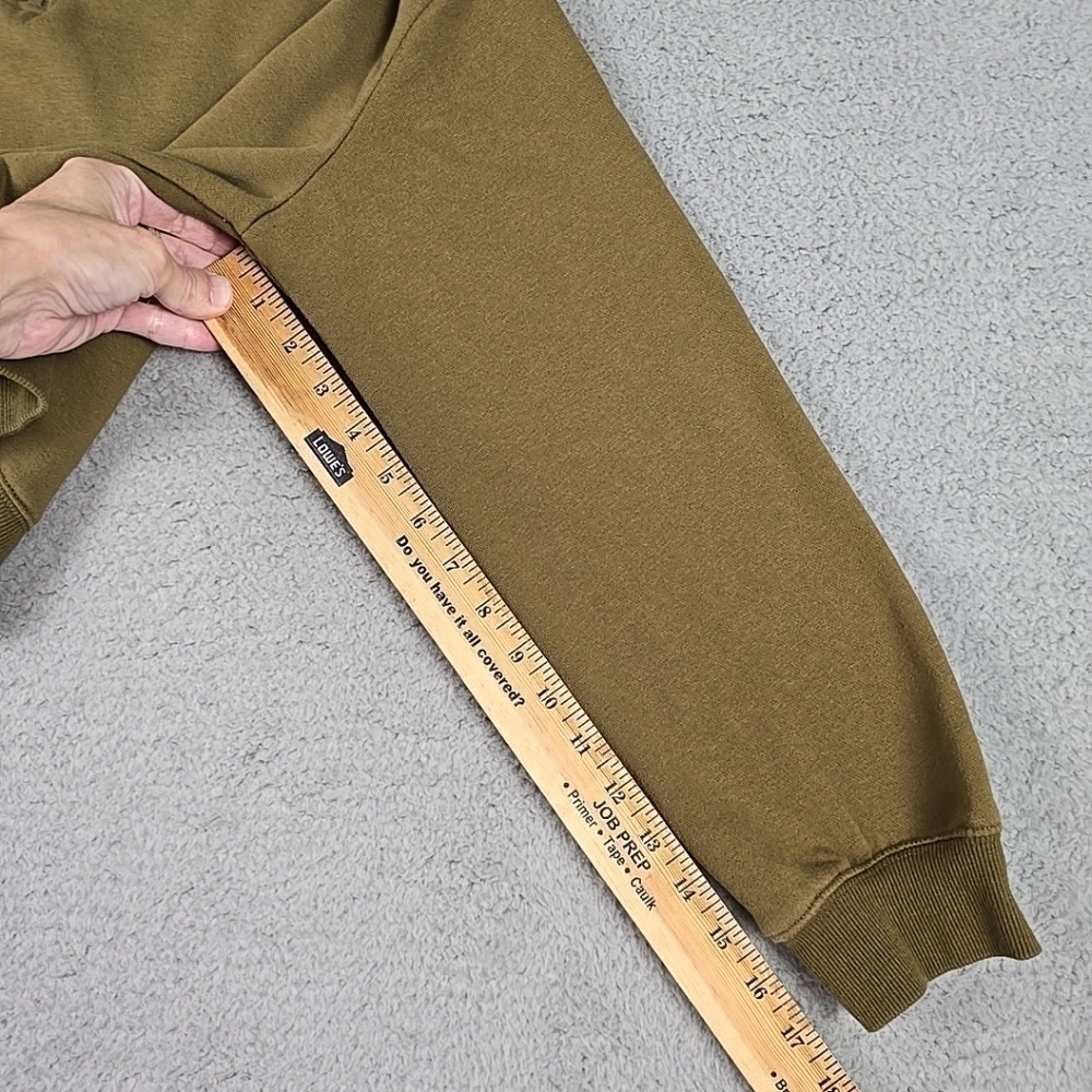 Divided Top Womens Green 1/4 Zip Long Sleeve Cropped Sweatshirt Soft Fleece Sz S - Picture 8 of 9
